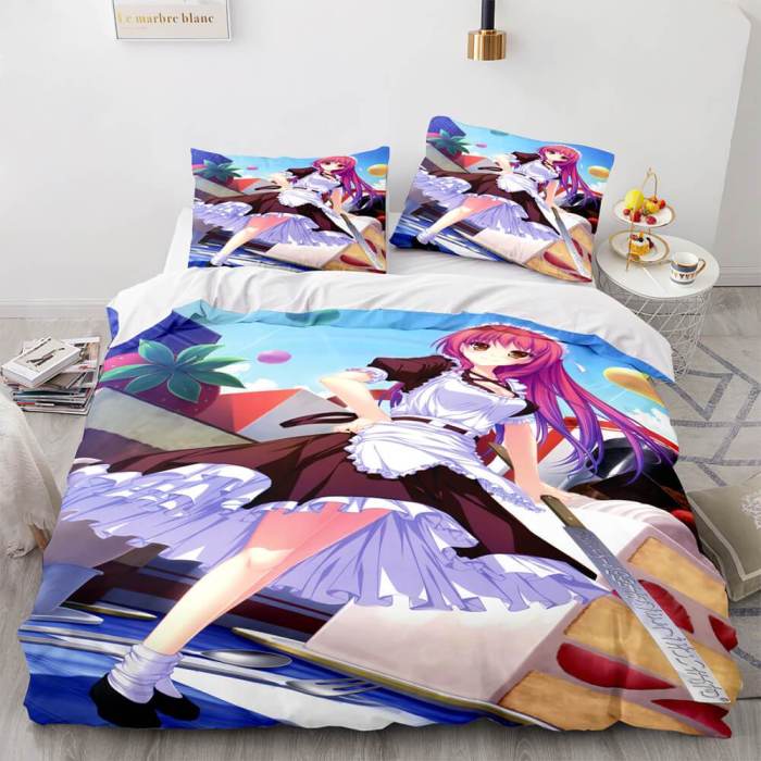 Japan Maid Cosplay Bedding Set Quilt Duvet Covers Comforter Bed Sheets