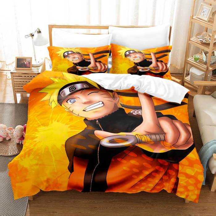 Naruto Cosplay Bedding Set Full Duvet Cover Comforter Soft Bed Sheets