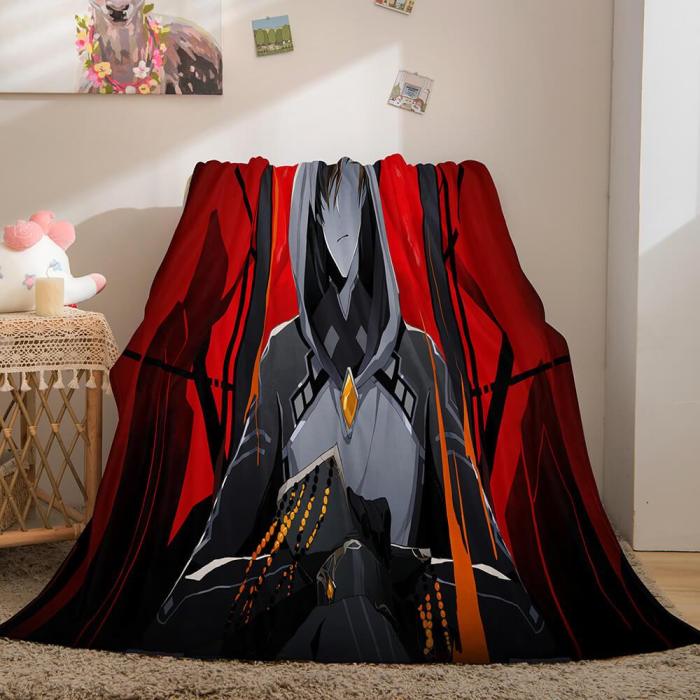 Genshin Impact Aether Lumine Flannel Caroset Throw Cosplay Blanket Comforter Set