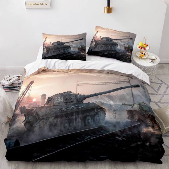 World Of Tanks Bedding Set Quilt Duvet Covers Comforter Bed Sheets