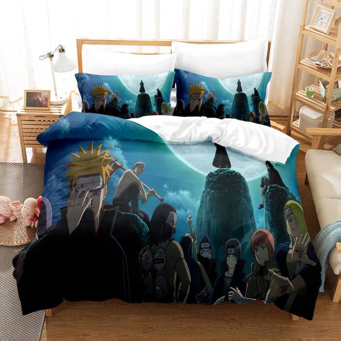 Naruto Cosplay Full Bedding Set Duvet Cover Comforter Bed Sheets