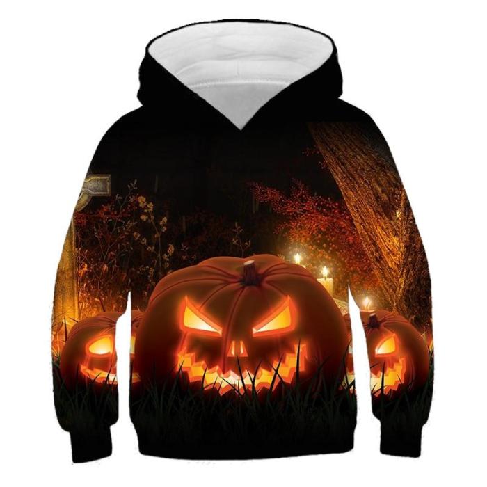 Fashion Halloween Costume 3D Kids Hoodies Children Clothes Girls Cartoon Pumpkin Print Hoodie Boys Autumn Pullover Outfits