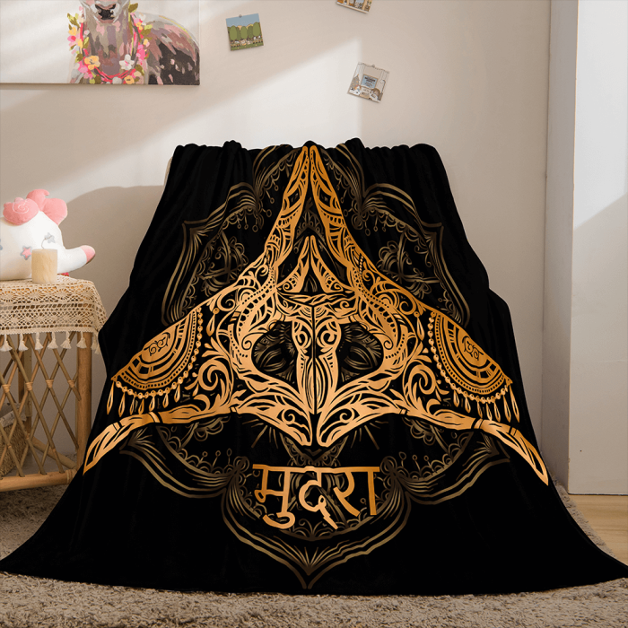 Golden Rune Soft Flannel Fleece Throw Cosplay Blanket Comforter Set