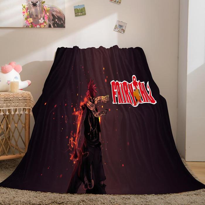 Anime Fairy Tail Flannel Caroset Throw Cosplay Blanket Comforter Set