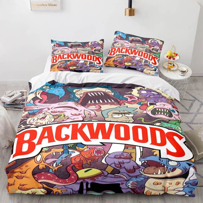 Backwoods Rick And Morty Cosplay 3 Piece Bedding Duvet Cover Sets