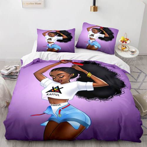 African Girls Cosplay Bedding Sets Duvet Covers Comforter Bed Sheets
