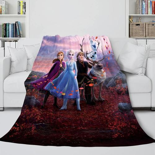 Frozen 2 Anna Elsa Flannel Fleece Throw Cosplay Blanket Comforter Set