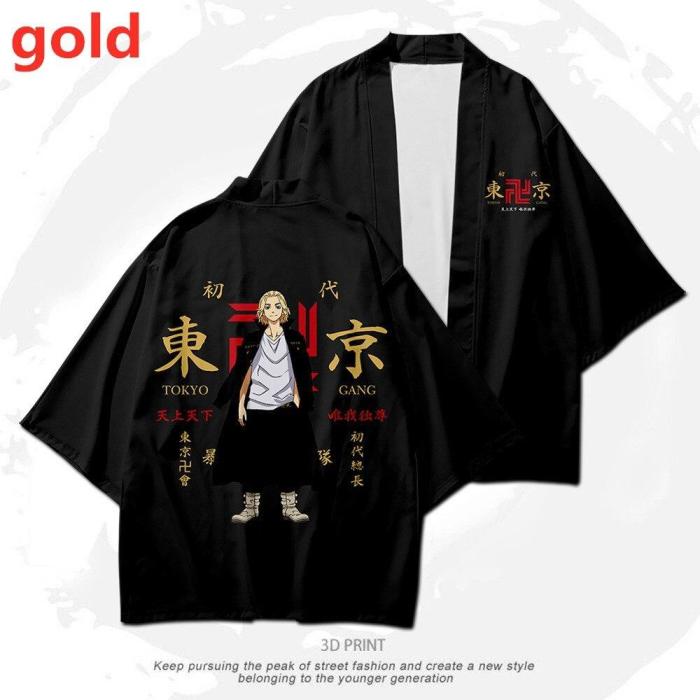 Anime Cosplay Cloak Tokyo Revengers Summer Short-Sleeve Daily Kimono Men Women Fashion Cosplay Tees Tops