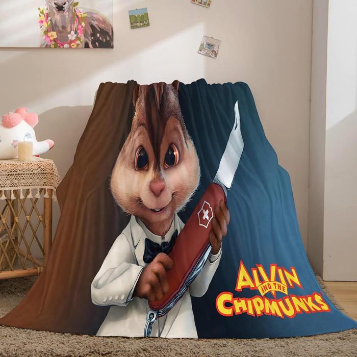 Alvin And The Chipmunks Cosplay Flannel Fleece Throw Blanket Comforter