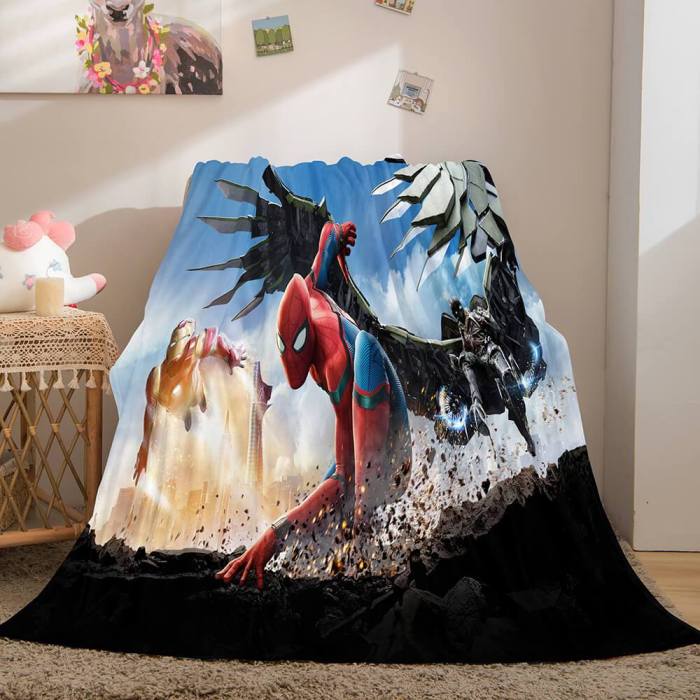 Spiderman Flannel Fleece Throw Cosplay Blanket Shawl Wrap Nap Quilt