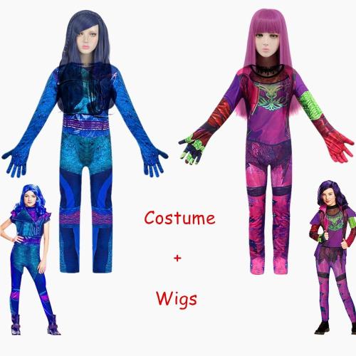Halloween Descendants 3 Mal Costumes Child Costumes For Kids Girls Costume Hallowee Evie Cosplay Jumpsuits Girls Mermaid Tail