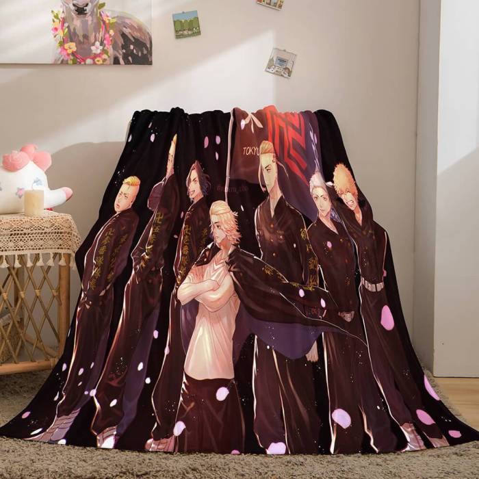 Tokyo Revengers Cosplay Flannel Blanket Throw Comforter Bedding Sets