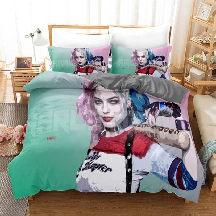 US$ 29.99 - Suicide Squad Harley Quinn Bedding Set Duvet Cover Comforter  Bed Sheets - www.spiritcos.com