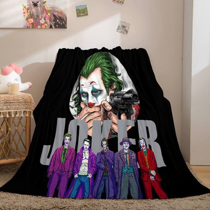 Joker Flannel Caroset Throw Cosplay Blanket Comforter Set