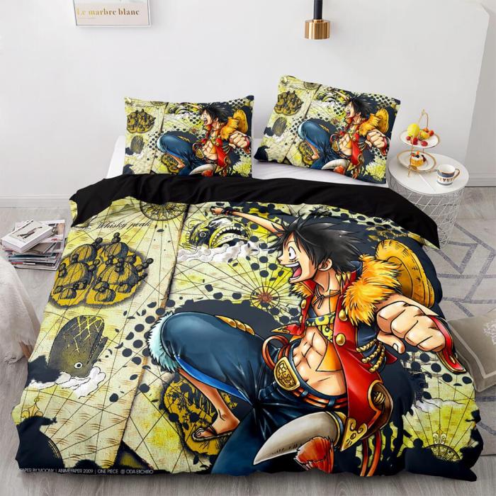 One Piece Cosplay Bedding Sets Full Duvet Covers Comforter Bed Sheets