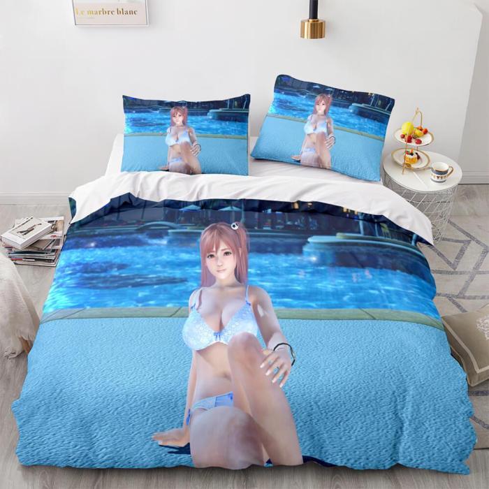 Doaxvv Honoka Cosplay Bedding Set Duvet Cover Comforter Bed Sheets