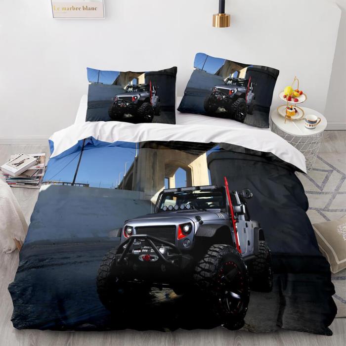 Jeep 4X4 Vehicle Off-Road Adventure Car Bedding Set Duvet Cover Sheets