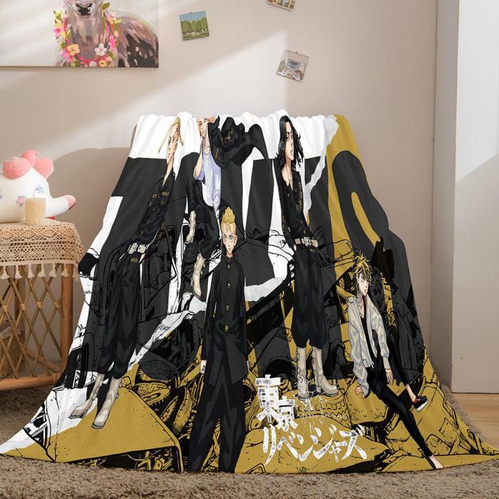 Tokyo Revengers Cosplay Flannel Blanket Throw Comforter Bedding Sets