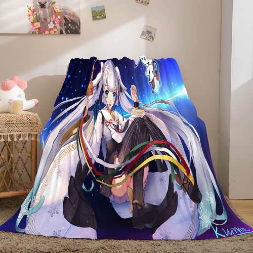Hatsune Miku Flannel Blanket Cosplay Throw Blanket Comforter Sets