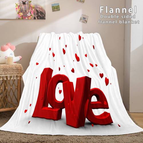 I Love You Bed Blanket Soft Flannel Blanket Comforter Bedding Sets