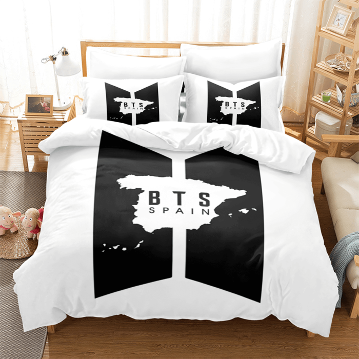 Bts Team Cosplay 3 Piece Bedding Set Duvet Covers Comforter Bed Sheets