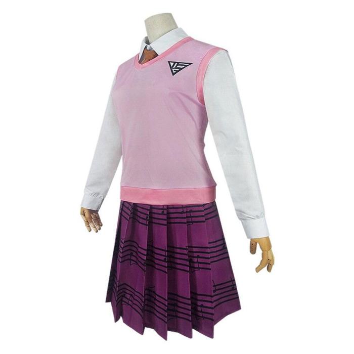 Danganronpa V3 Cosprey Akamatsu Kaede Costume Women'S Uniform Anime Shirt / Vest / Skirt / Socks/Wigs Jk School Uniform