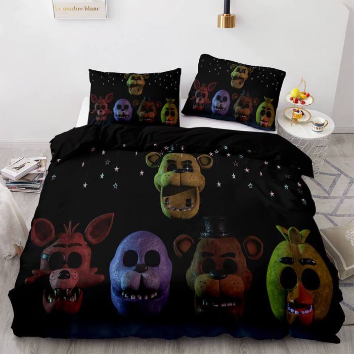 Five Nights At Freddy'S Cosplay 3-Piece Bedding Duvet Cover Set Sheets