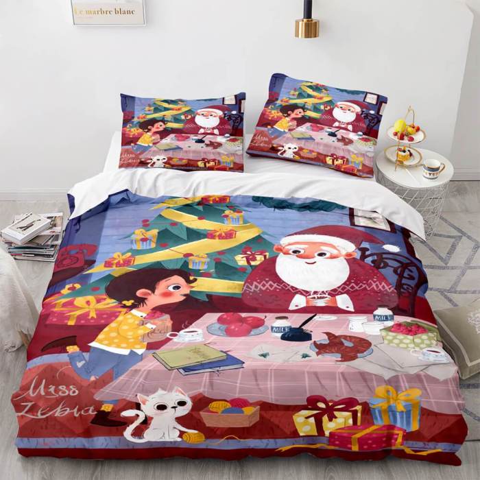 Merry Christmas Decor Bedding Sets Duvet Covers Comforter Bed Sheets