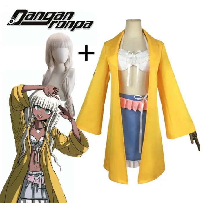 Danganronpa V3:Killing Harmony Angie Yonaga Cosplay Costume Uniform Game Halloween Yellow Suit With Wig