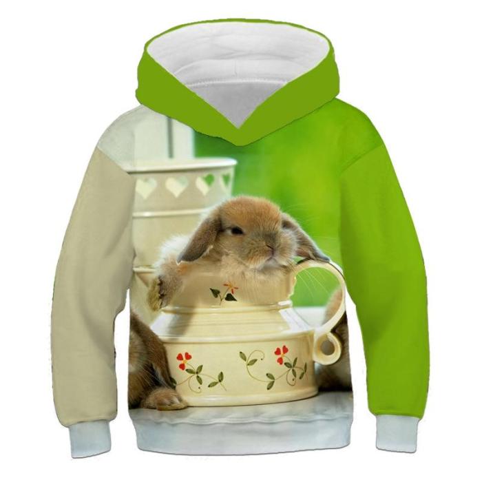 Baby Girls Clothes Sweety Cute Rabbit 3D Print Hoodies Kids Sweatshirts Hoodie Sweater For Children Outwfits Baby Boys Long Tops