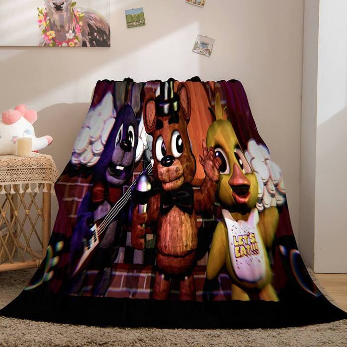 Five Nights At Freddy'S Flannel Caroset Throw Cosplay Blanket Comforter Set