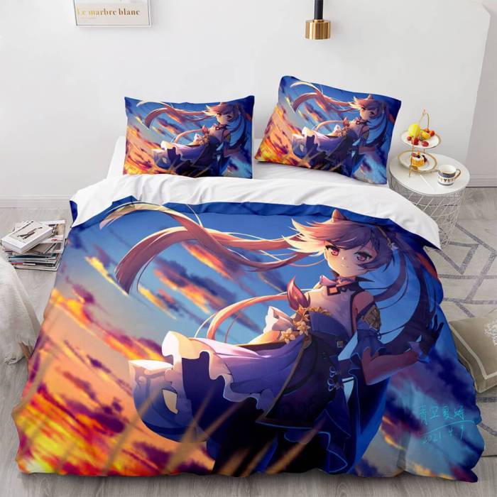 Game Genshin Impact Bedding Set Duvet Cover Comforter Bed Sheets
