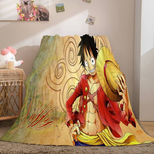 Anime One Piece Cosplay Flannel Blanket Fleece Throw Blanket Sets
