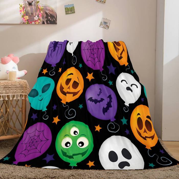 Halloween Pumpkin Flannel Fleece Throw Cosplay Blanket Comforter Sets