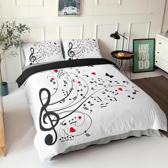 Music Note Comforter Bedding Sets Musical Theme Duvet Cover Bed Sheets