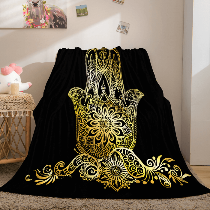 Golden Rune Soft Flannel Fleece Throw Cosplay Blanket Comforter Set