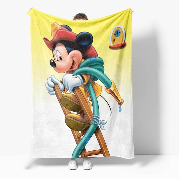 Mickey Mouse Minnie Mouse Flannel Fleece Throw Cosplay Blanket Set