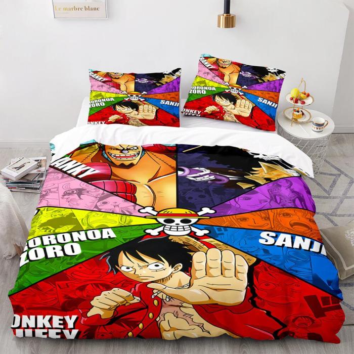 One Piece Cosplay Bedding Sets Soft Duvet Covers Comforter Bed Sheets