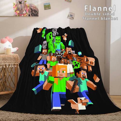 Minecraft Flannel Fleece Throw Cosplay Blanket Comforter Set
