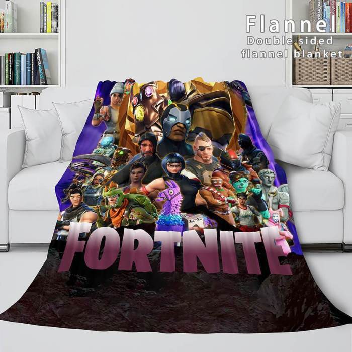 Fortnite Cosplay Flannel Blanket Throw Blanket Wrap Nap Comforter Sets