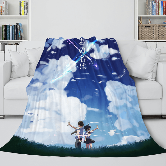 Kimi No Na Wa Cosplay Flannel Blanket Throw Comforter Bedding Sets