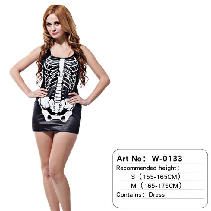 Adult Men Women Halloween Costume Cosplay Skull Devil Ghost Costumes With Skeleton Printing Zombie Clothes