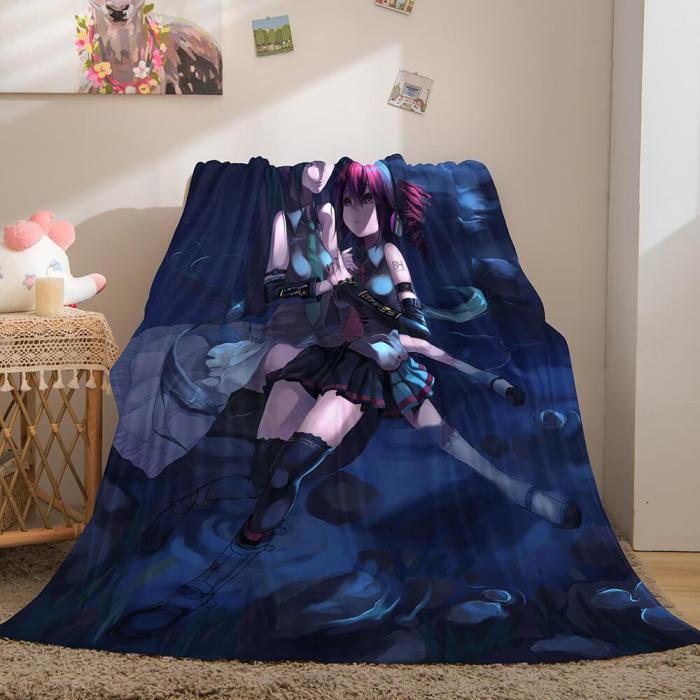 Hatsune Miku Cosplay Flannel Blanket Throw Soft Plush Bedding Sets