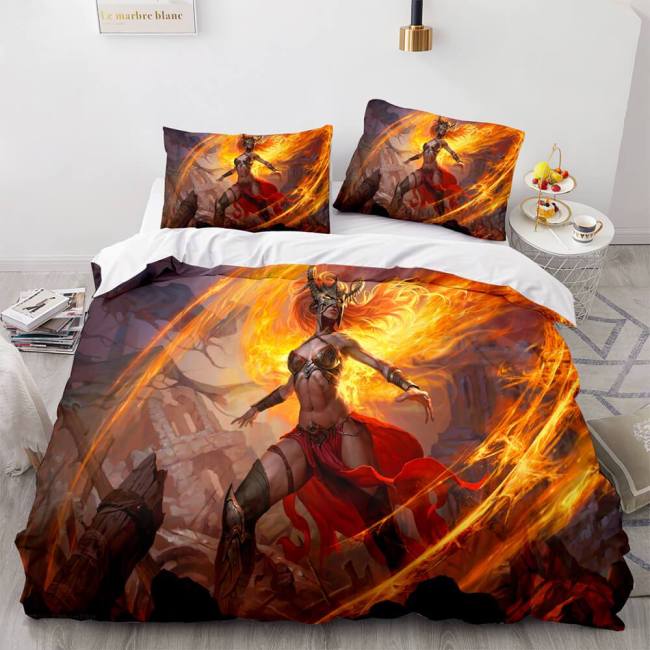 3-Piece Dragon Attack Cosplay Bedding Set Duvet Cover Sets Bed Sheets