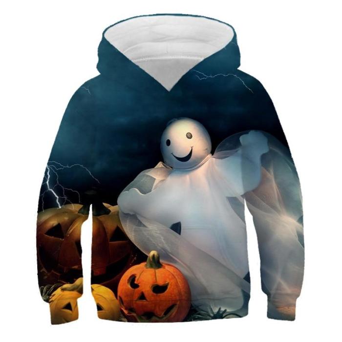 Happy Halloween 3D Printed Hoodies Boys Girls Cool Sweatshirts Hoodie Kids Fashion Children'S Clothes Tops 4T-14T Baby Sweaters