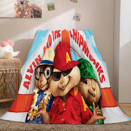 Alvin And The Chipmunks Cosplay Flannel Fleece Throw Blanket Comforter