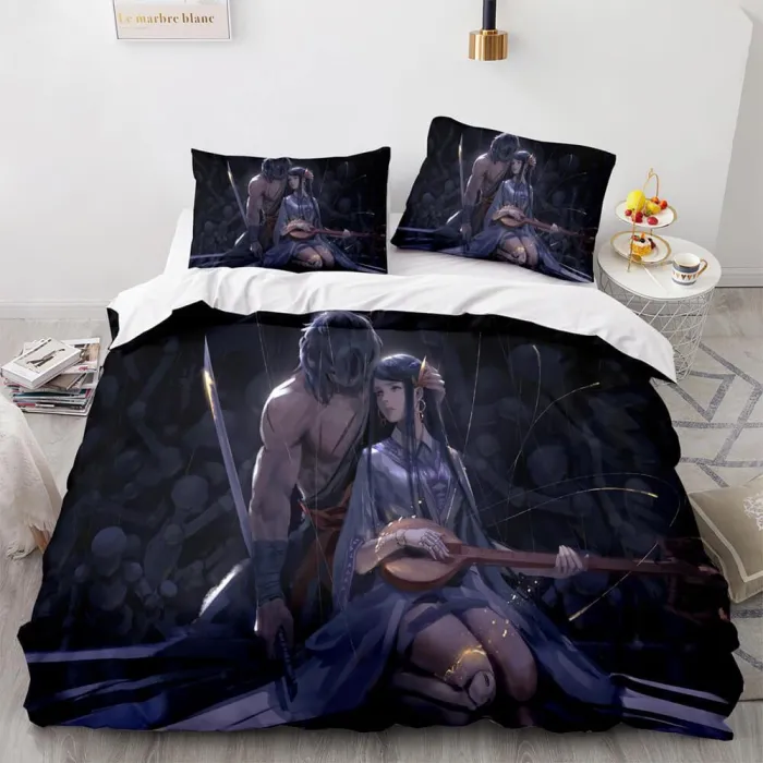 Game Ghost Knife Comforter Bedding Set 3 Piece Duvet Covers Bed Sheets