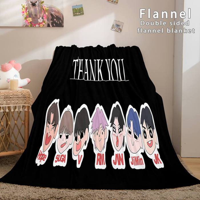 Bts Butter Cosplay Flannel Blanket Throw Comforter Bedding Sets