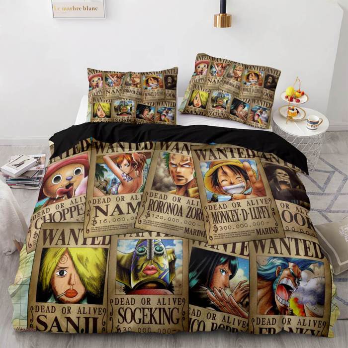 One Piece Cosplay Bedding Sets Full Duvet Covers Comforter Bed Sheets
