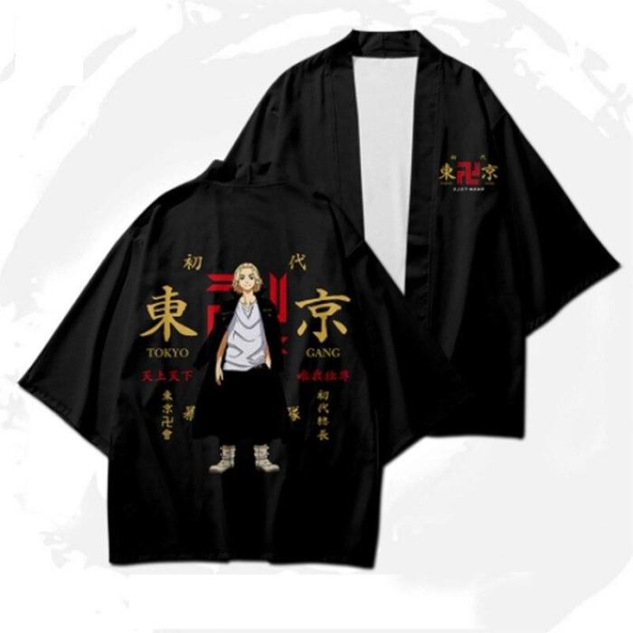 Anime Cosplay Cloak Tokyo Revengers Summer Short Sleeve Daily Kimono Tee Shorts Men Women Fashion Cosplay Costumes (Xxs-5Xl)